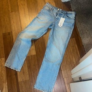 Zara Womens Mid Rise Full Length Straight Jeans